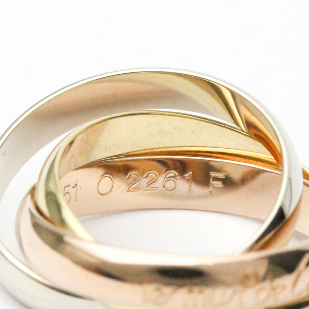 Polished CARTIER Trinity #51 US 5 3/4 TriColor 18K YG PG WG 750 Ring BF556433 - Picture 6 of 7